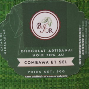 CHOCOLAT ARTISANAL NOIR 70% AU COMBAWA ET SEL