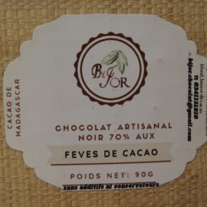 CHOCOLAT ARTISANAL NOIR 70% AUX FÈVES DE CACAO