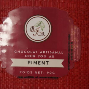 CHOCOLAT ARTISANAL NOIR 70% AU PIMENT